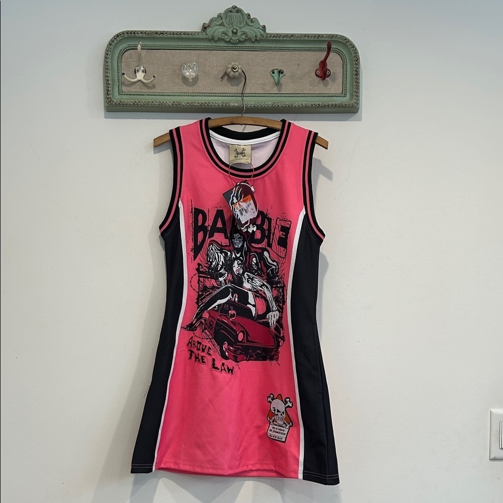 Above the law Barbie streetwear jersey dress Graphic hot pink women’s small